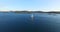 Yacht sailing near the Galesnjak Island, Croatia