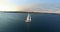 Yacht sailing near the Galesnjak Island, Croatia