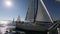 Yacht in sailing regatta. Luxury yachts.