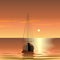 Yacht in the sea at sunset. Summer romantic trip