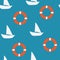 Yacht seamless pattern