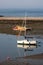 Yacht small boat, Seahouses harbour evening light