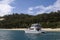 A yacht stops off at moreton island