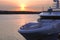 Yacht & sunset.
