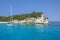 Yacht in Turquoise sea - Greece - Antipaxos Island - Ionian Sea â€“ Greece