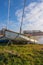 A Yacht under wraps waiting to go on the lake at Hornsea Mere