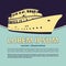Yacht vector, boats icon and place for your text. Vector banner, card, poster, flyer