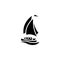 Yacht vector icon. sail yacht sign. sailboat symbol. Boat ship simple logo black