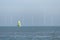 Yacht and wind farm