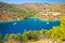 Yachting bay on Brac island coast