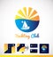 Yachting boat logo icon design