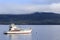 yachting boat in te anau lake fiord land national park new zealand important traveling destination