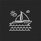 Yachting chalk white icon on black background