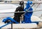 Yachting, coiled rope on deck of sailboat, details of yacht