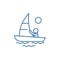 Yachting line icon concept. Yachting flat  vector symbol, sign, outline illustration.