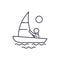 Yachting line icon concept. Yachting vector linear illustration, symbol, sign