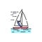 Yachting line icon. Isolated vector element.