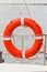 Yachting, orange lifebuoy on sailboat, safety travel