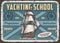 Yachting school poster vintage colorful