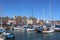 Yachts Arbroath harbour Arbroath Angus Scotland