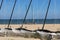 Yachts on the beach at Chatelaillon Plage near La Rochelle - France