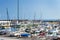 Yachts and boats in Club de Vela Blanes. Blanes