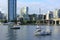 Yachts and boats in False Creek in Vancouver, British Columbia, Canada