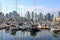 Yachts and boats in False Creek in Vancouver, British Columbia, Canada