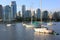 Yachts and boats in False Creek in Vancouver, British Columbia, Canada