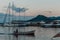 Yachts and boats on the pier