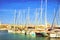 Yachts, boats pier in port resort Torrevieja Spain