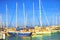 Yachts, boats pier in port resort Torrevieja Spain