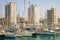 Yachts and boats in Tel-Aviv marina.