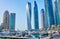 The yachts in Dubai Marina, UAE