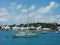 Yachts in Hamilton Harbor near Fairmont Hamilton Princess at Bermuda