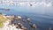 Yachts in harbor or bay, Monterey marina, Old Fishermans Wharf, California coast