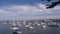 Yachts in harbor or bay, Monterey marina, Old Fishermans Wharf, California coast