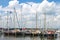 Yachts in harbor of the island Marken.