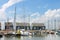 Yachts in harbor of the island Marken.