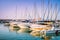 Yachts in the harbour of Latchi village. Paphos district, Cyprus