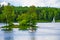 Yachts on lake in Tuchola Forests, Poland