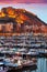 Yachts lying at Port of Alicante in sunrise