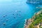 Yachts at Marina Piccola in Tyrrhenian Sea of Capri Island