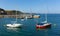 Yachts in Mevagissey harbour Cornwall England