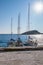 Yachts moored at Agios Nikolaos port, Zakynthos