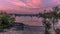 Yachts moored in the bay at Paradise Point, Queensland at sunrise