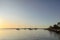 Yachts moored on the Clarence River at sunset. Iluka NSW Australia