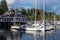Yachts moored at Granville Island, Vancouver, British Columbia, Canada, May 2021