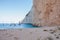 Yachts moored at the Navagio Beach on Zakynthos Island