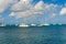 Yachts moored in the shelter of admiralty bay